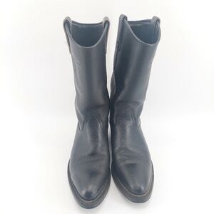 Mason Western 981 Men Size 8 1/2D  Black Leather Cowboy Boots USA